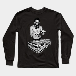 DJ Abraham Lincoln by Basement Mastermind Long Sleeve T-Shirt